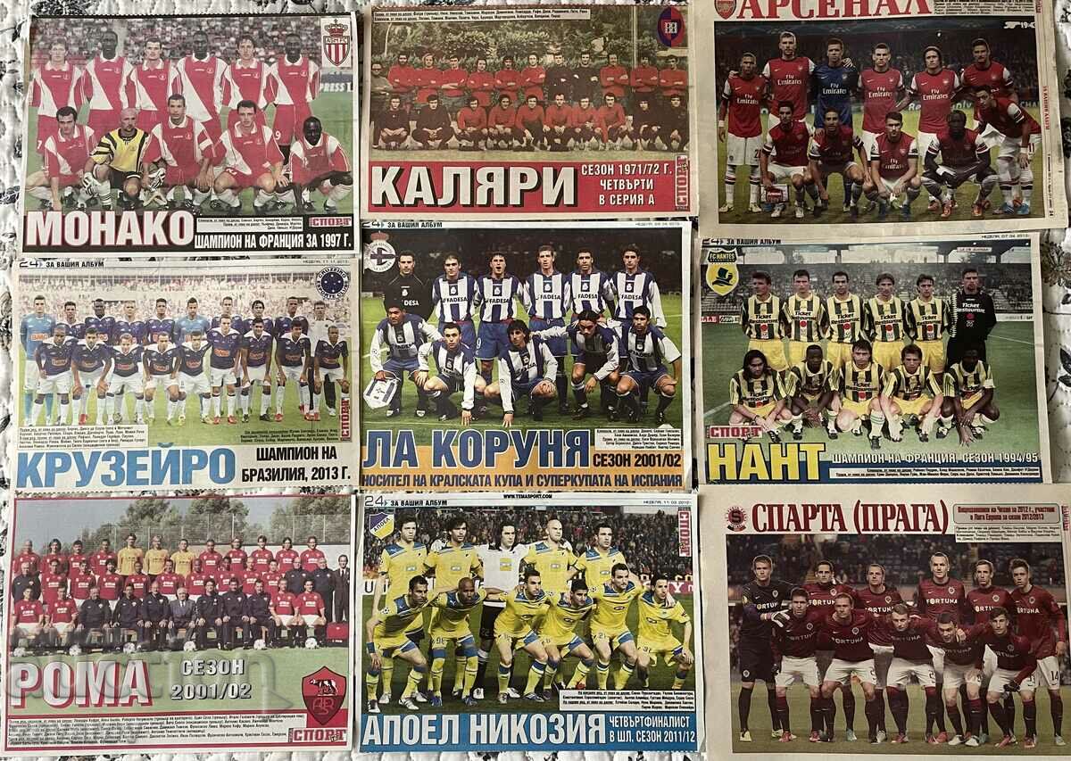 Lot Photos Football Teams Arsenal Roma Nantes Sparta Monaco