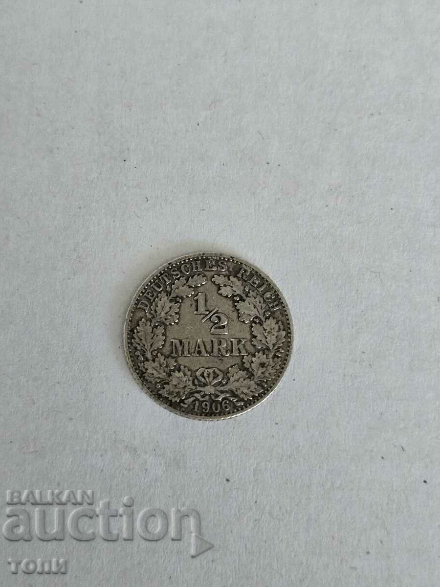 GERMANY HALF STAMPS SILVER 1906 RARE B Z C !!!