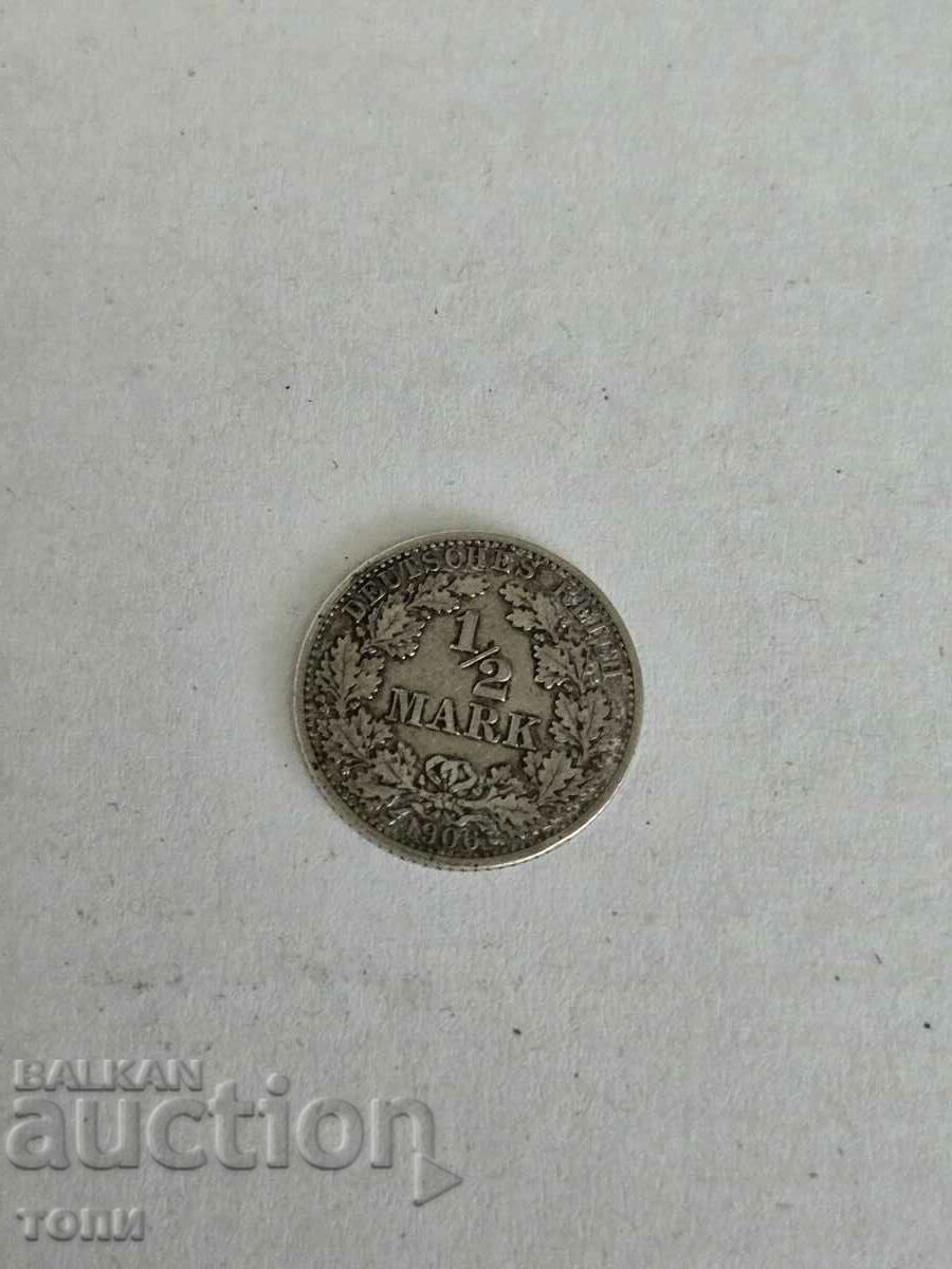 GERMANY HALF STAMPS SILVER 1906 RARE B Z C !!!