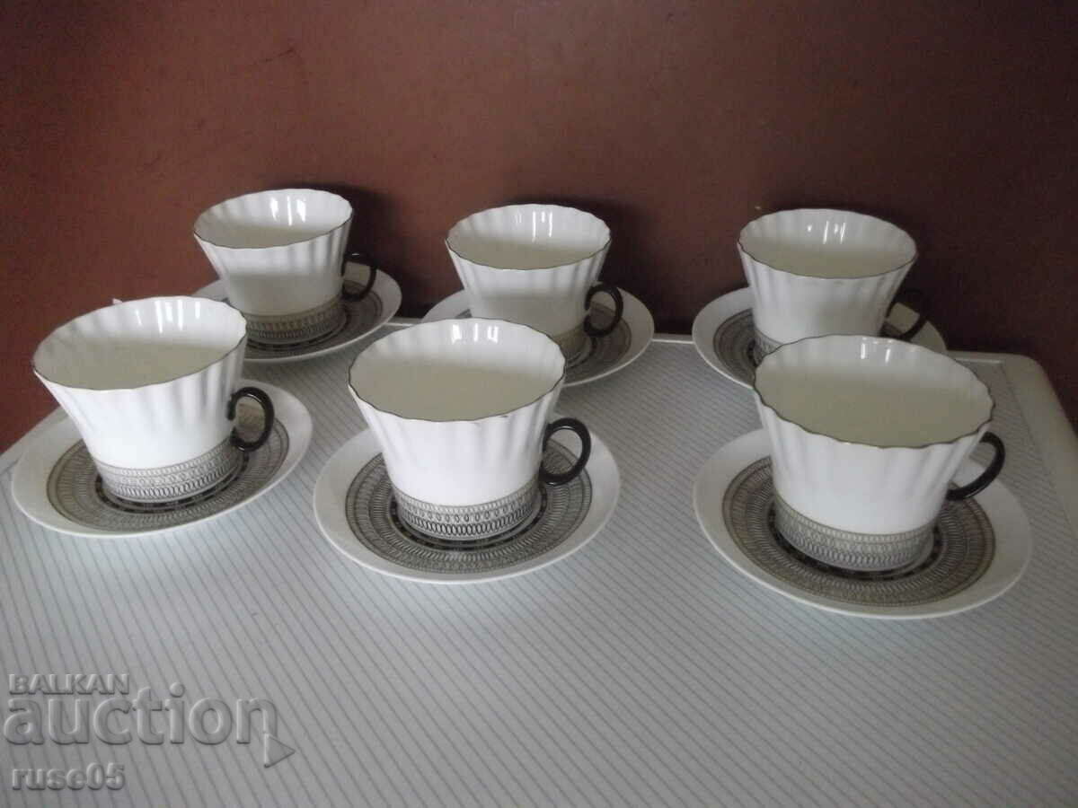 Lot of 6 pcs. bone china coffee cups and saucers - USSR