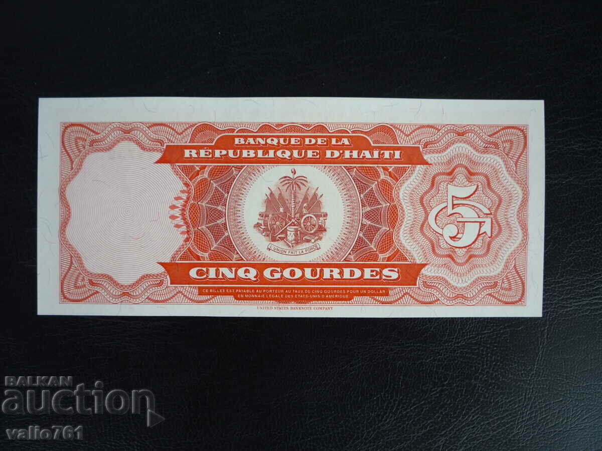 HAITI 5 GOURDE 1989 NEW UNC with price € 9.00 | 17.60 BGN