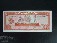 HAITI 5 GOURDE 1989 NOU UNC