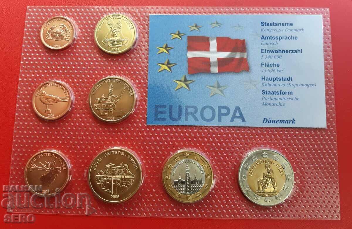 Denmark-SET 2006 of 8 trial euro coins