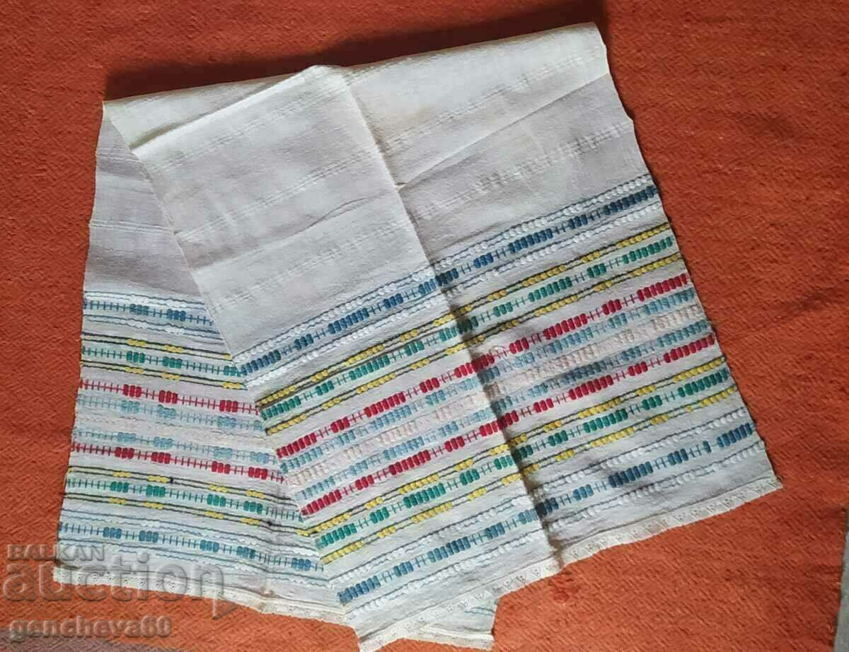 Rare Pânză de mezel autentică cu franjuri, broderie