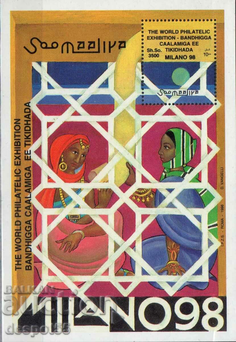 1998. Somalia. Philatelic exhibition "MILANO '98". Block.