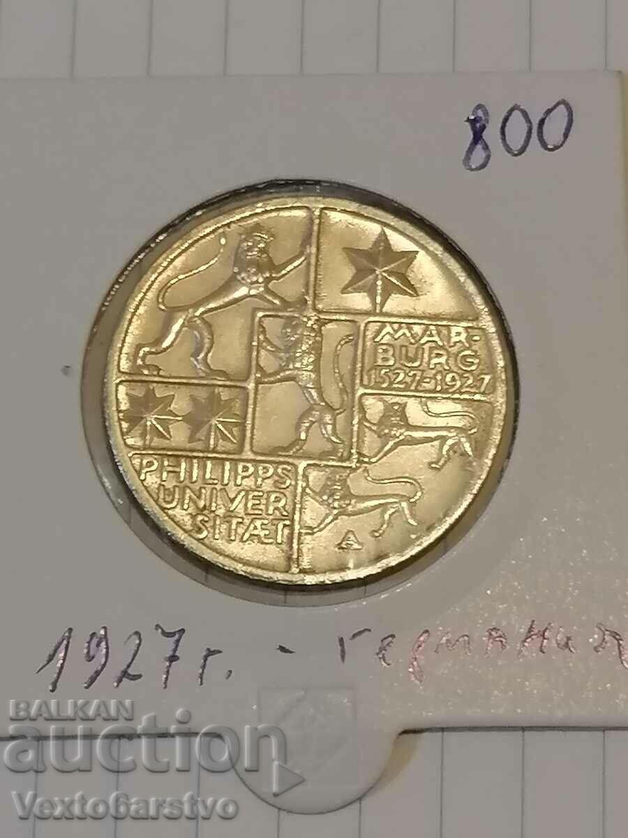 Coin-Germany-3 Reichsmarks - ασήμι-1927