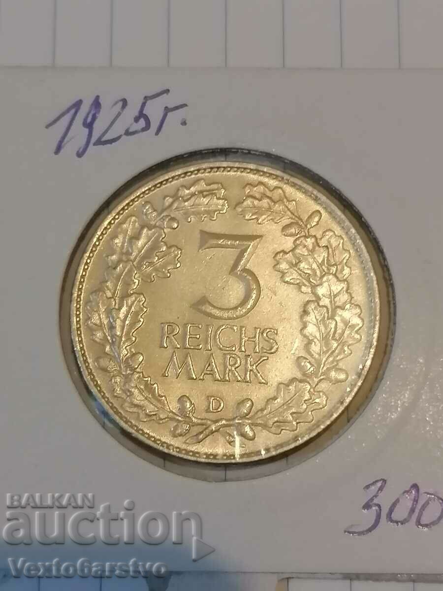 Moneda-Germania-3 Reichsmarks - argint-1925