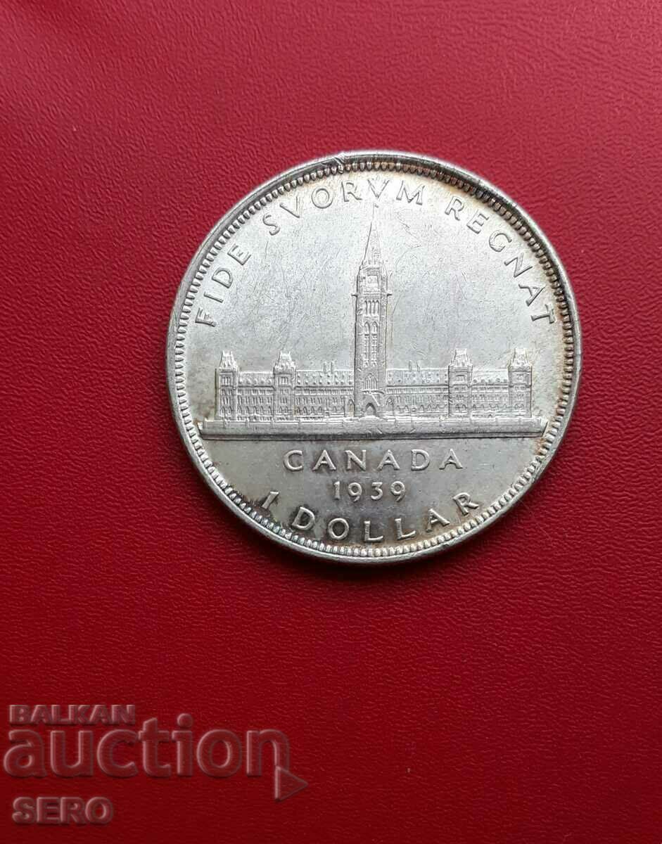 Canada-1 dolar 1939 Ottawa-Clădirea Parlamentului