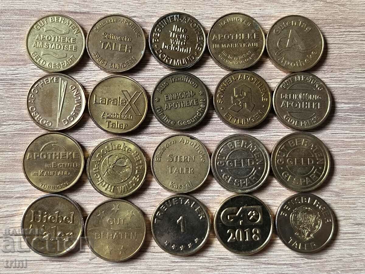 Pharmacy Tokens / Tokens Germany Lot of 20 #1 with price 10.00 BGN | € 5.11