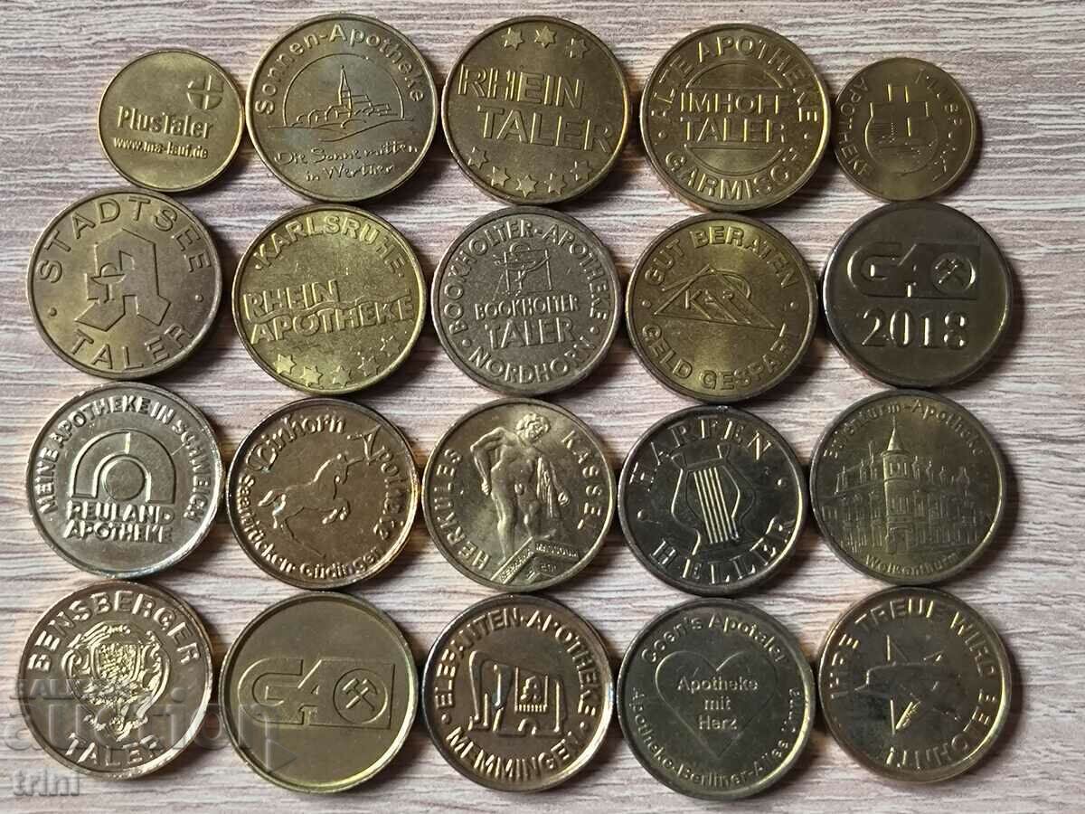 Pharmacy Tokens / Tokens Germany Lot of 20 #3 Pharmacy Tokens / Tokens Germany Lot of 20 #3