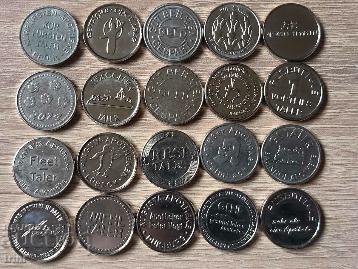 Pharmacy Tokens / Tokens Germany Lot of 20 #2 with price 10.00 BGN | € 5.11
