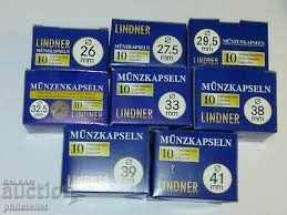 Lindner coin capsules - 10 pcs of one size 38 mm with price 2.40 BGN | € 1.23 Lindner coin capsules - 10 pcs of one size 38 mm with price 2.40 BGN | € 1.23
