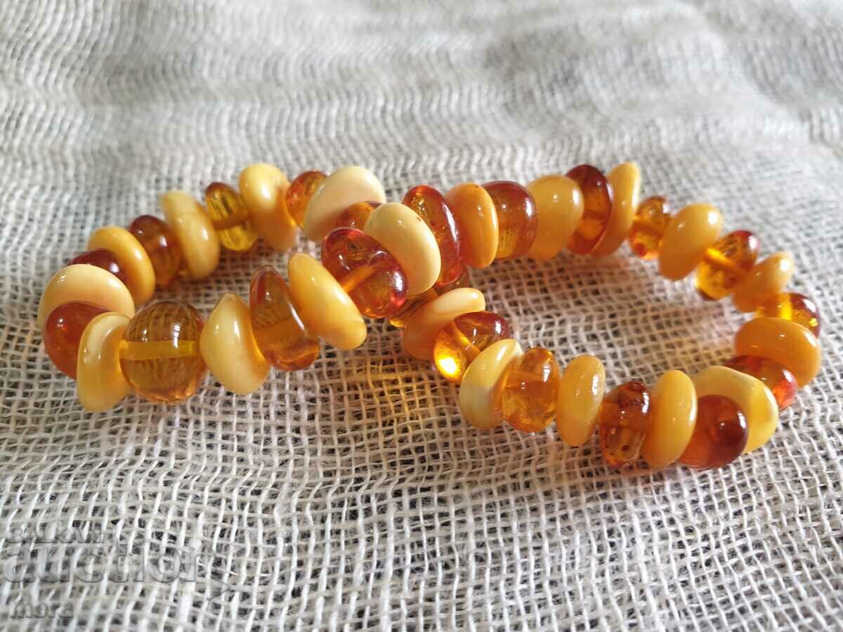 Natural Baltic amber bracelet in two colors with price 35.00 BGN | € 17.90 Natural Baltic amber bracelet in two colors with price 35.00 BGN | € 17.90
