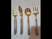 Antique Silver Plated Dessert Cutlery Set