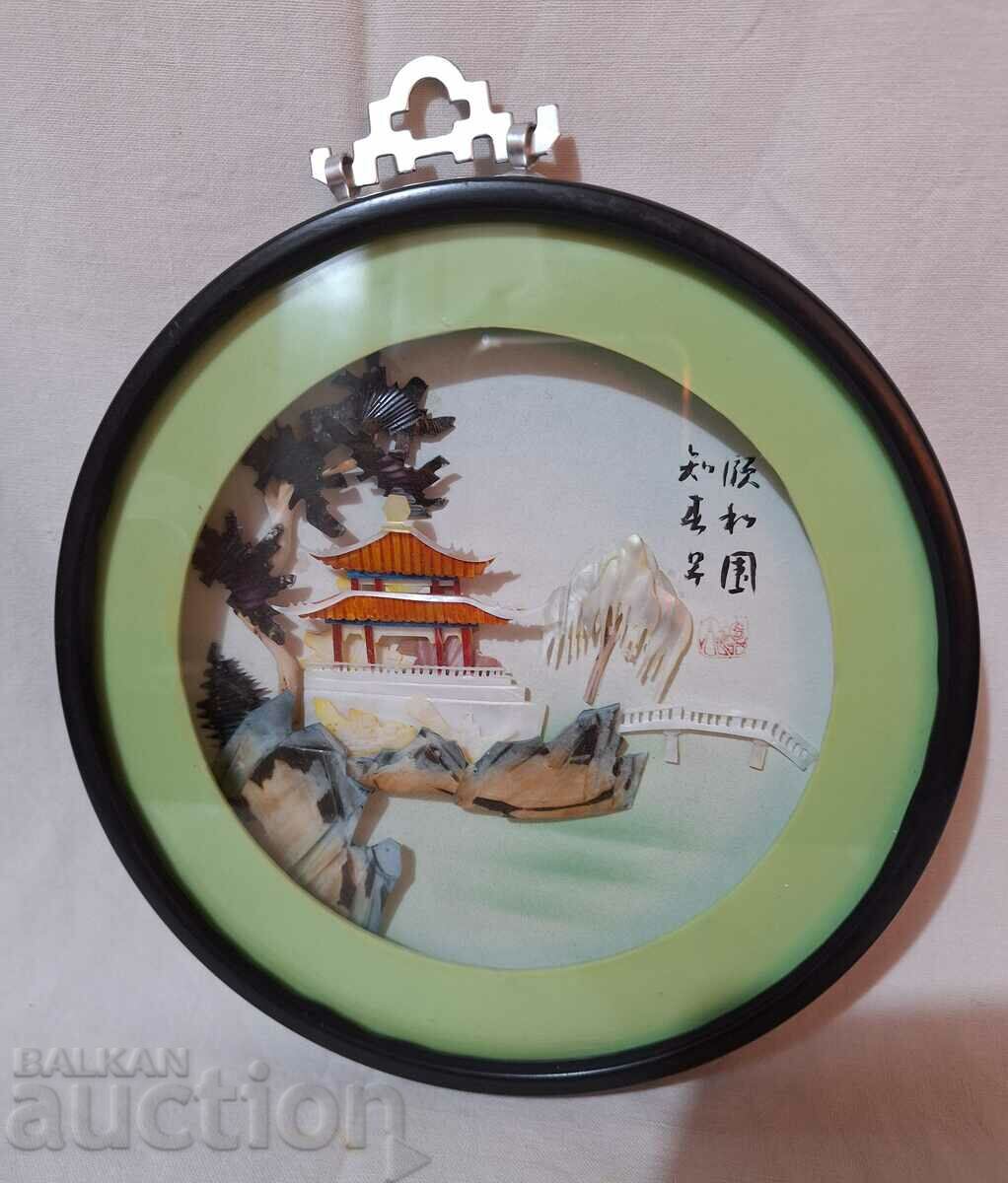 Vintage Chinese Handmade Pearl Shell Painting with price 40.00 BGN | € 20.45 Vintage Chinese Handmade Pearl Shell Painting with price 40.00 BGN | € 20.45