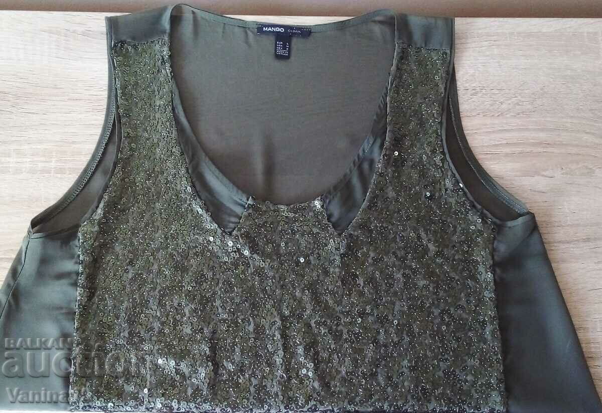 Mango new dark green tank top L-XL - 5