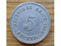 5 Pfennig 1908 - Germany ( A )