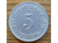 5 Pfennig 1911 - Germany ( A )