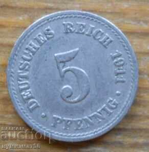 5 Pfennig 1911 - Germany ( A )