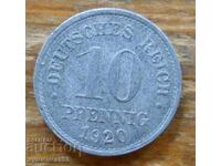 10 Pfennig 1920 - Γερμανία