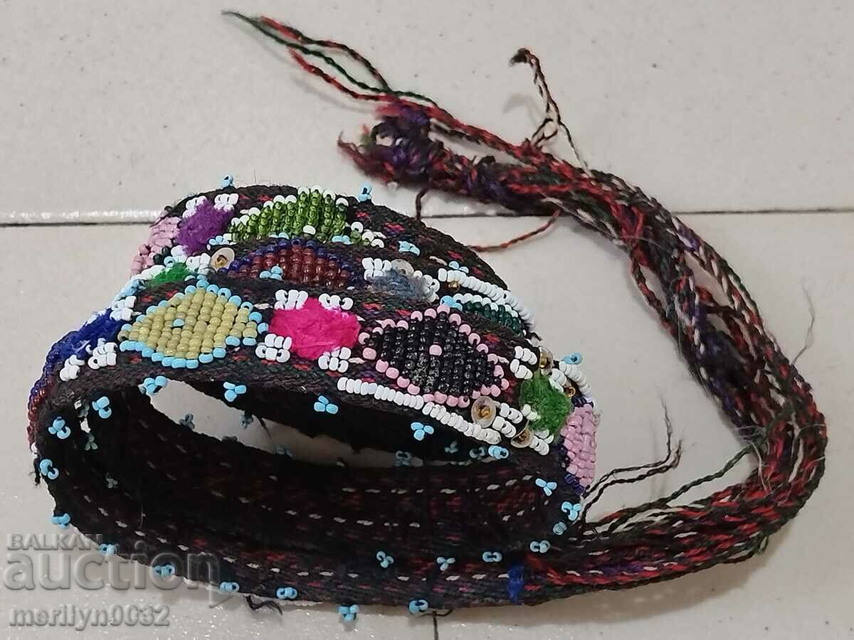 Old handwoven belt with beads blue sash belt costume with price 189.00 BGN | € 96.63 Old handwoven belt with beads blue sash belt costume with price 189.00 BGN | € 96.63