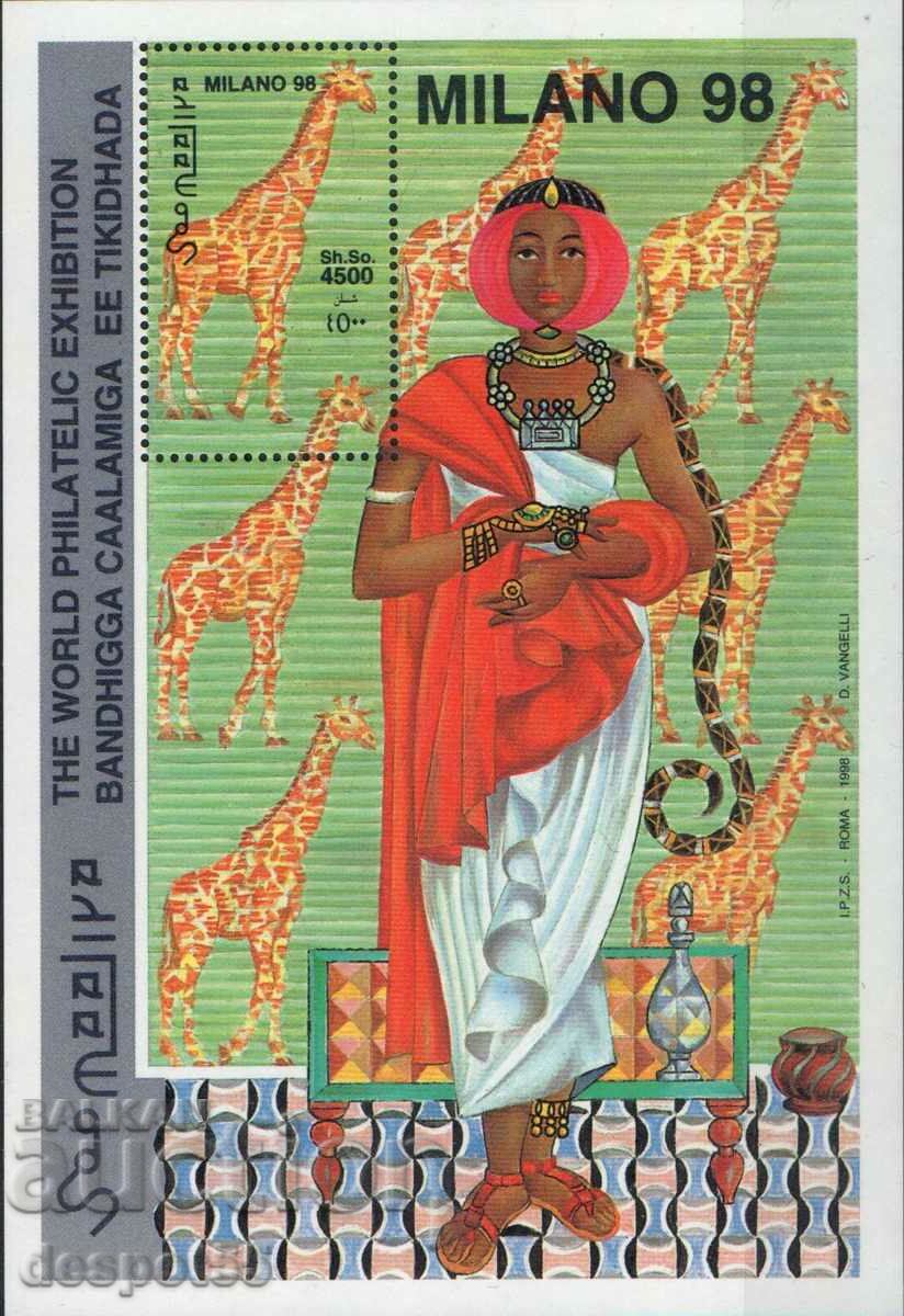 1998. Somalia. Philatelic exhibition "MILAN '98". Block.