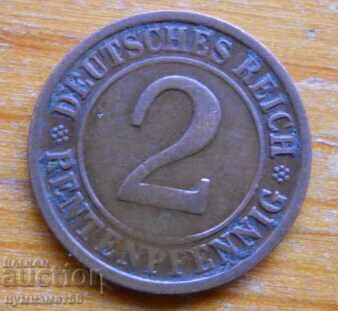 2 pfennig 1923 - Γερμανία ( D ) rentenpfennig