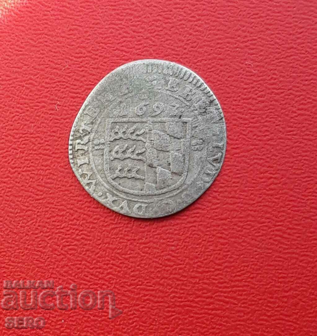 Germany-Württemberg-1 Kreuzer 1693