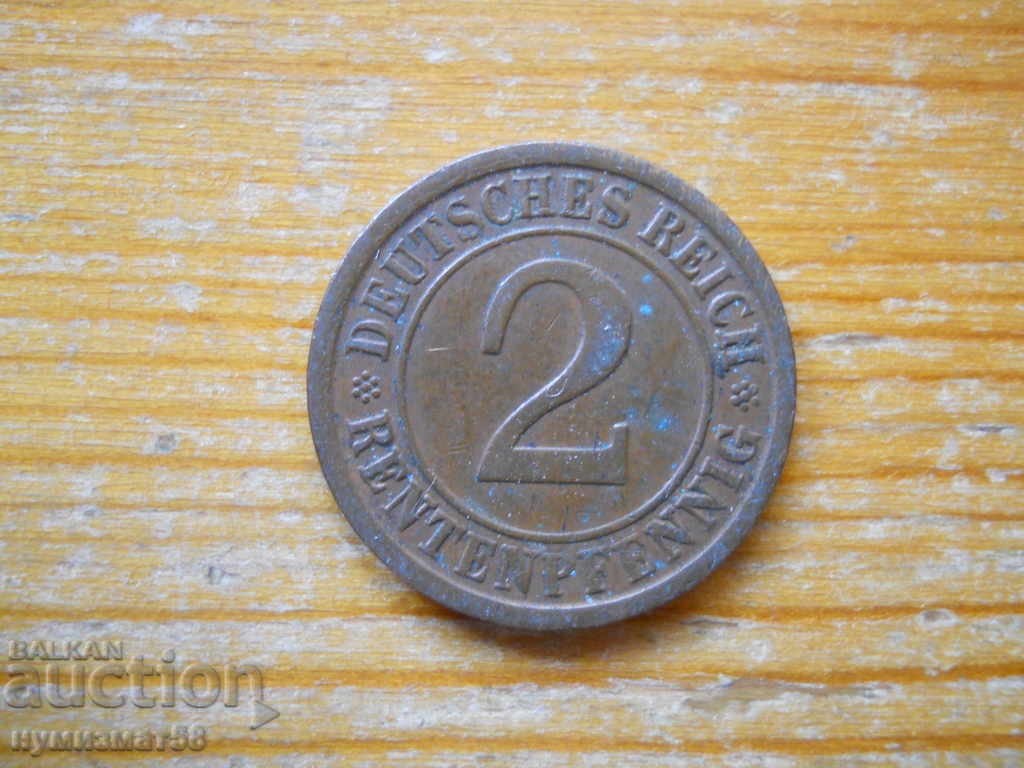 2 pfennig 1924 - Γερμανία ( A ) rentenpfennig