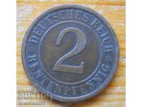 2 pfennig 1924 - Germania ( A ) rentenpfennig