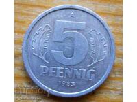 5 pfennig 1983 - GDR