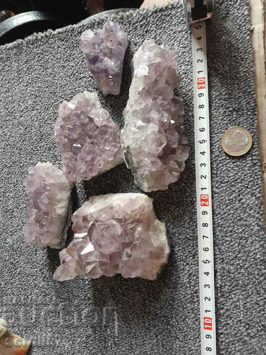 5 five pieces of amethyst