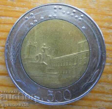 500 lira 1986 - Italy (bimetal)