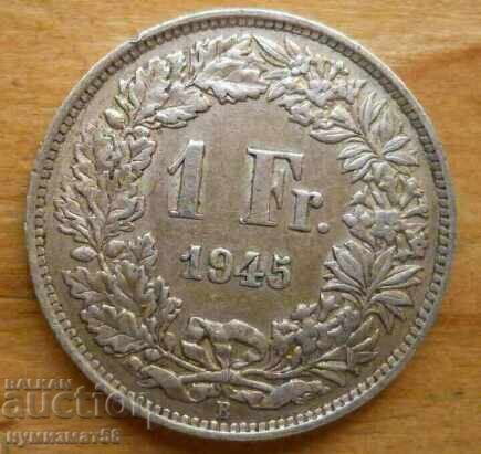 1 franc 1945 - Elveția (argint)