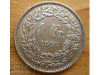 1 Franc 1945 - Switzerland (Silver)