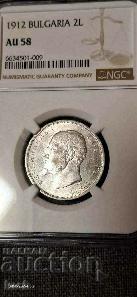 2 LEVA 1912 IN NGC GRADE AU 58.