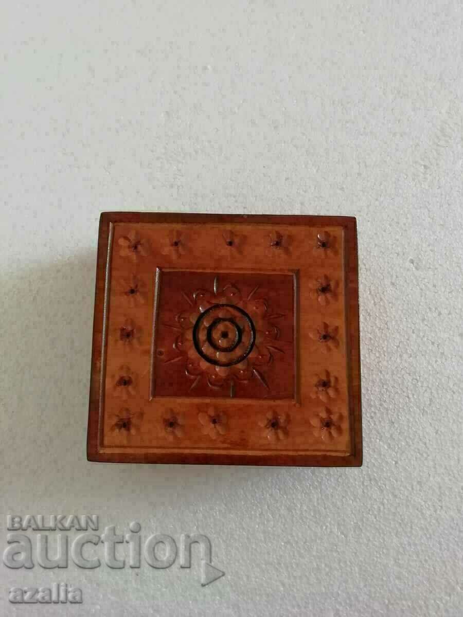 Original carved wooden jewelry box