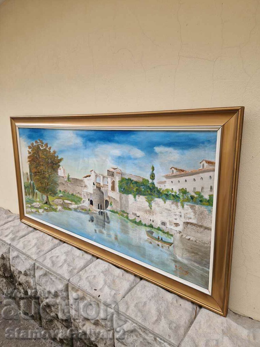 Superbă pictură spaniolă antică în ulei pe pânză - 7