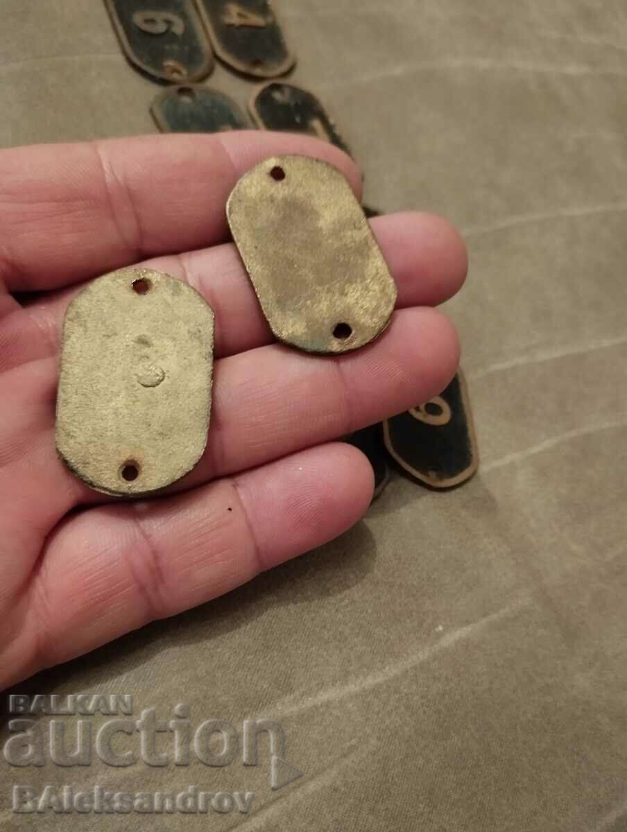 Auction Lot of old brass plate numbers Auction Lot of old brass plate numbers