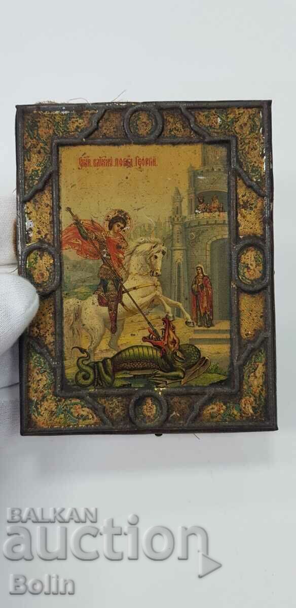 Delivery of Rare Russian royal icon St. George the Victorious 19.-20. century