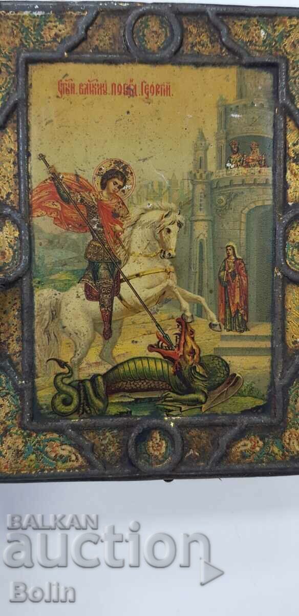 Rare Russian royal icon St. George the Victorious 19.-20. century - 5 Rare Russian royal icon St. George the Victorious 19.-20. century - 5