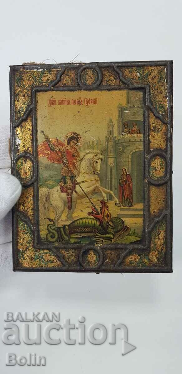 Rare Russian royal icon St. George the Victorious 19.-20. century