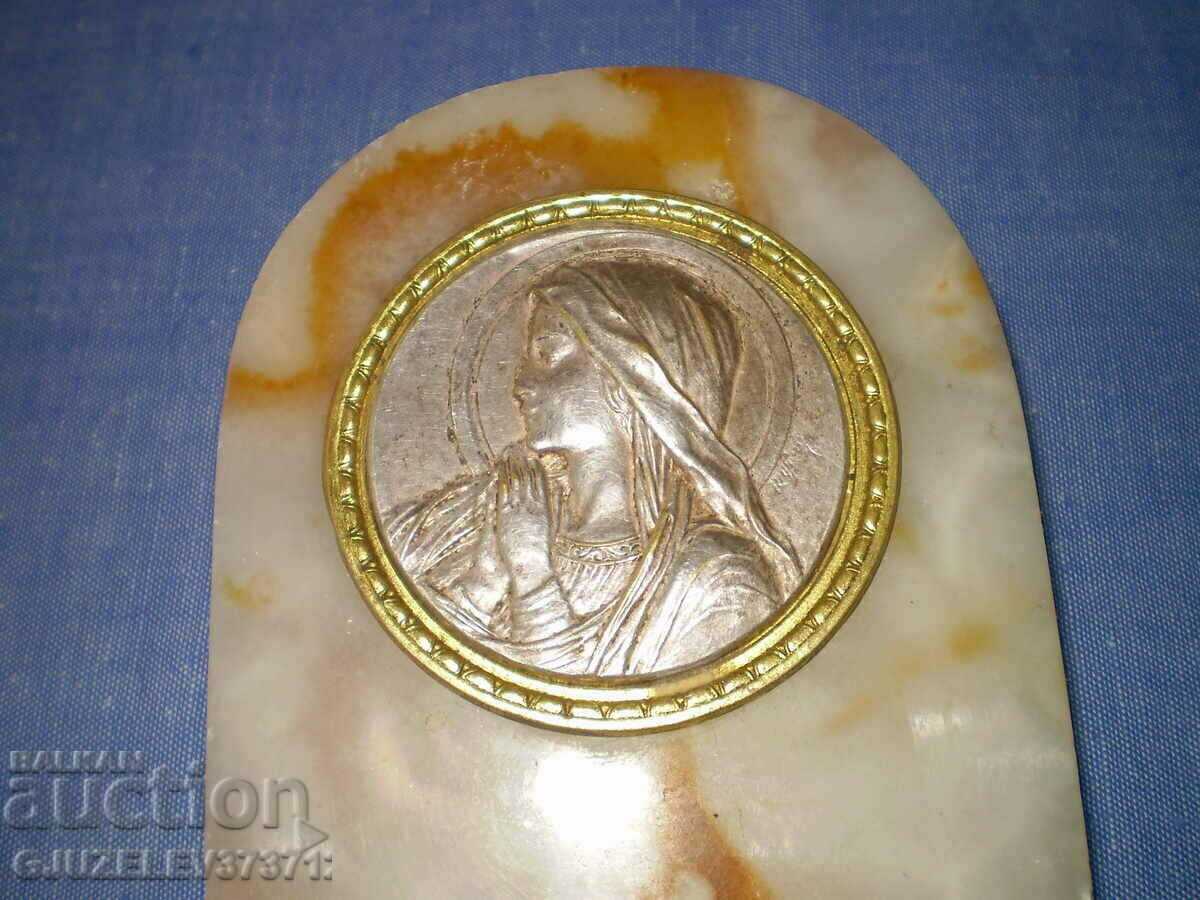 Fountain of onyx bronze glass for holy water Virgin Mary with price 169.00 BGN | € 86.41