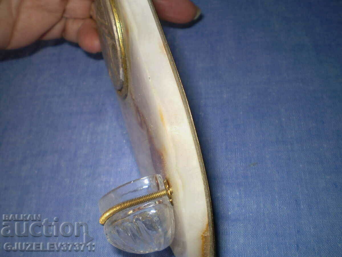 Fountain of onyx bronze glass for holy water Virgin Mary - 7