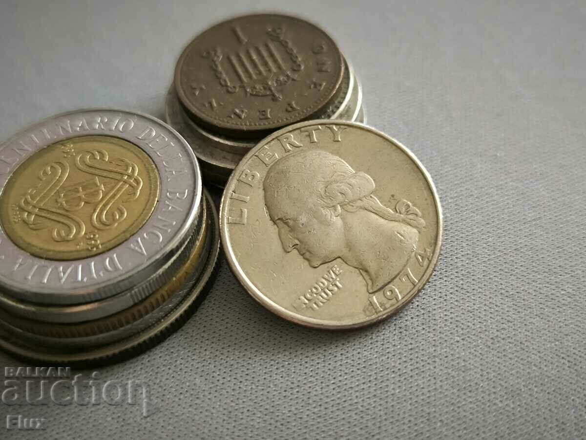 Coin - USA - 1/4 (Quarter) Dollar | 1974 with price 1.80 BGN | € 0.92 Coin - USA - 1/4 (Quarter) Dollar | 1974 with price 1.80 BGN | € 0.92