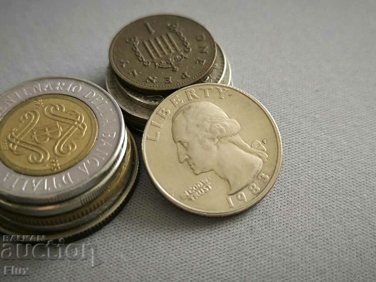 Coin - USA - 1/4 (Quarter) Dollar | 1983 with price 1.95 BGN | € 1.00 Coin - USA - 1/4 (Quarter) Dollar | 1983 with price 1.95 BGN | € 1.00