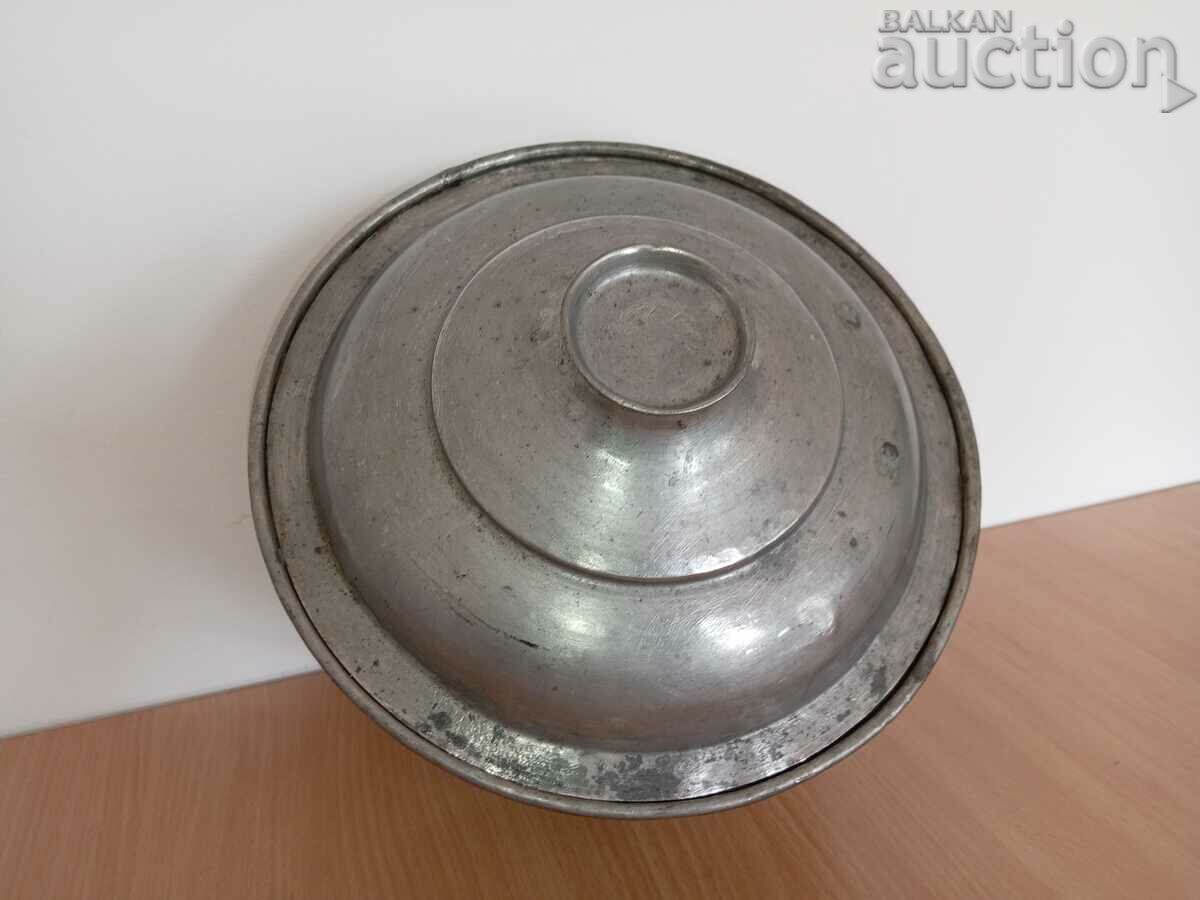 Old tin pot, copper pot with lid - 7 Old tin pot, copper pot with lid - 7