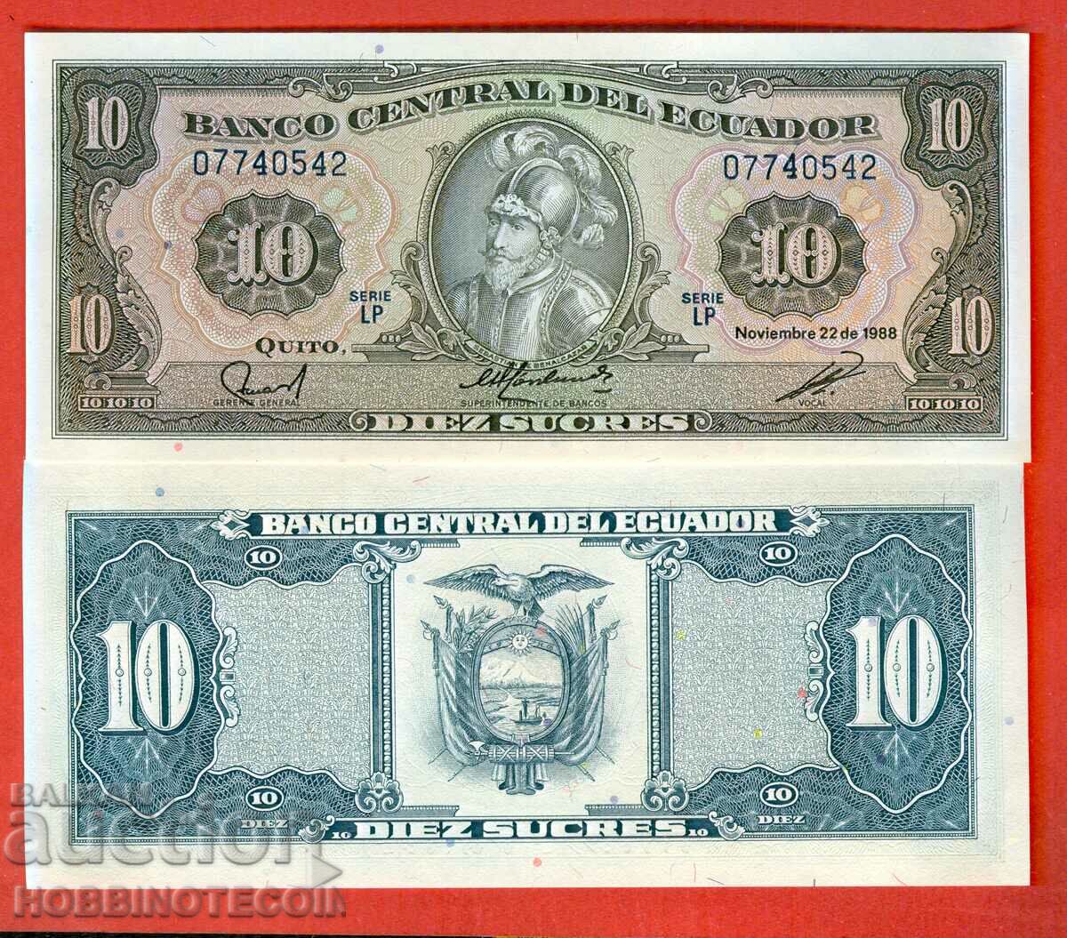 ECUADOR ECUADOR 10 număr 1988 NOU UNC