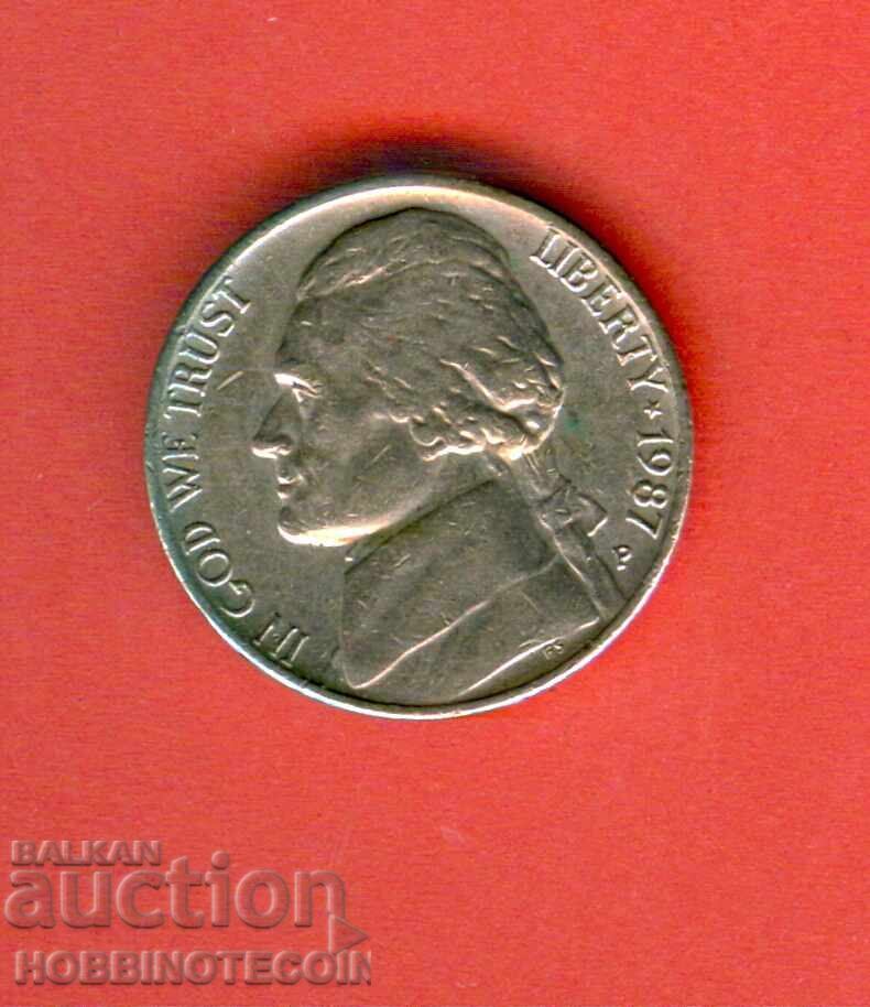 USA 5 cent issue - 1987 P USA 5 cent issue - 1987 P
