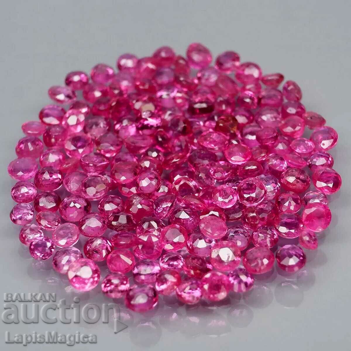 Rubies 1.4-1.8mm heated round cut - price for 10 pieces